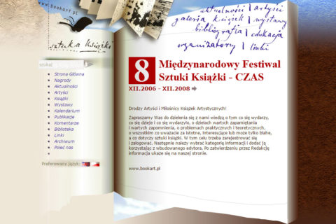 Strona www Sztuka Książki, Czas